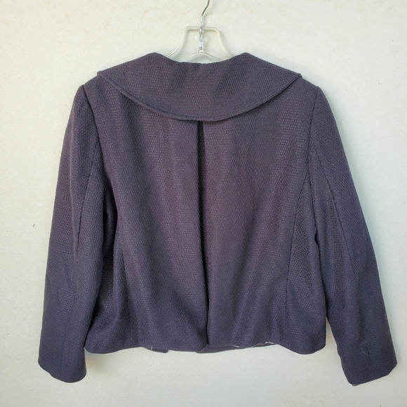 Dana Buchman Women's Black Medium Weight Snap Front Hi Collar Cropped Jacket - Picture 14 of 15